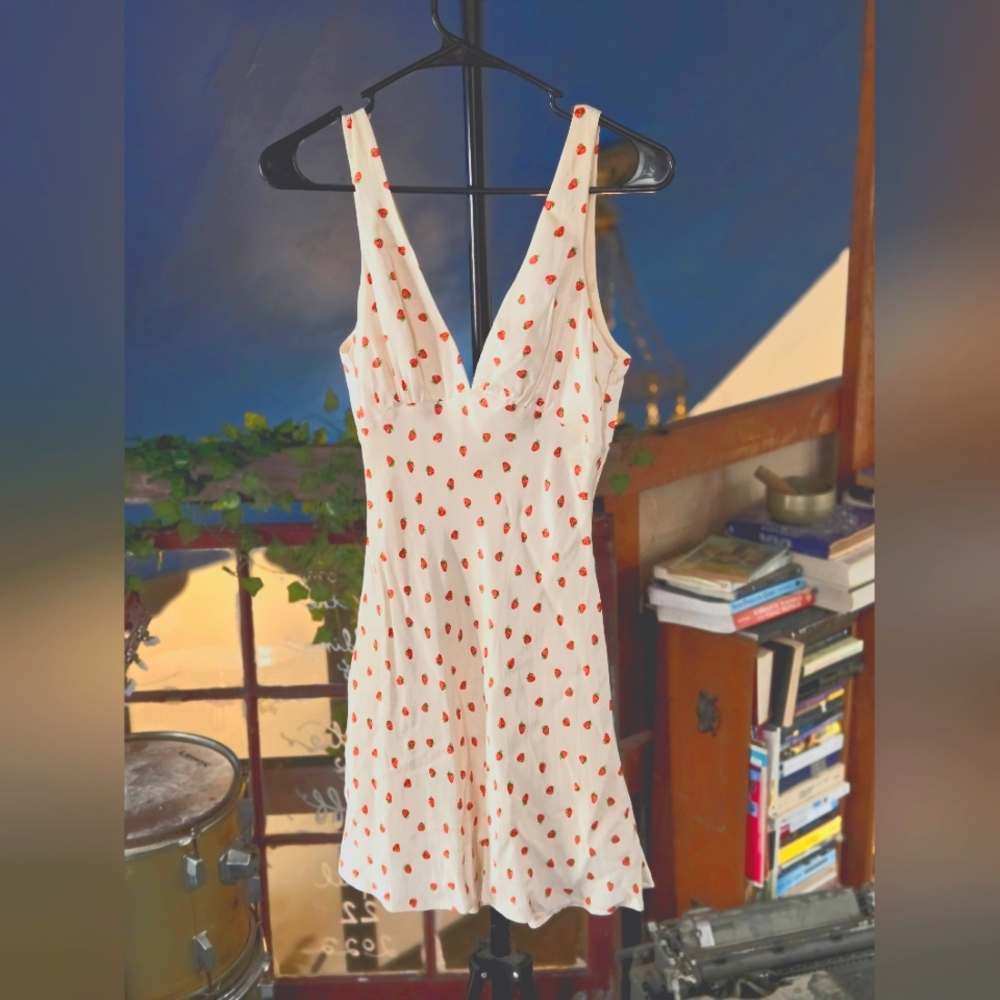 Silk Strawberry Tank Dress